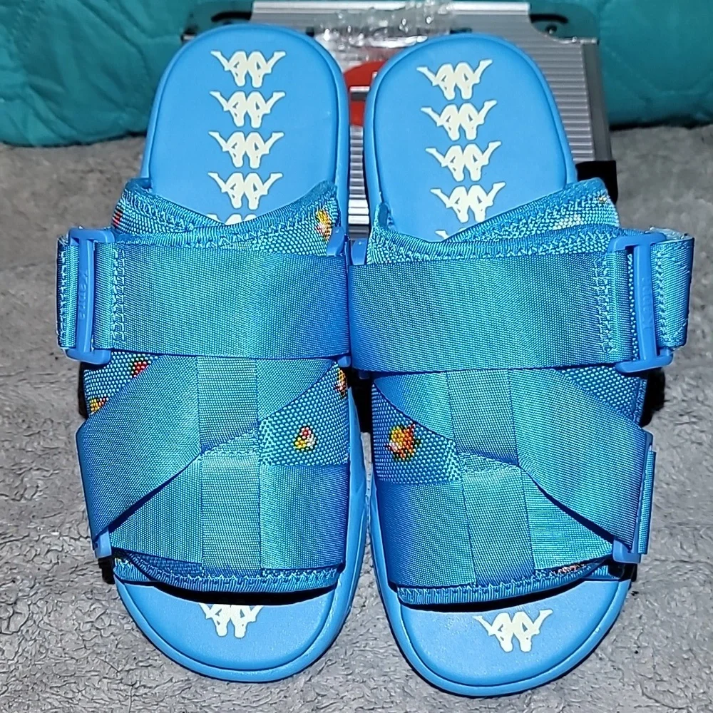 Kappa 222 Banda Degana Slide‎ Sandals - Blue Hawaiian/Off-White Mens Size 7
